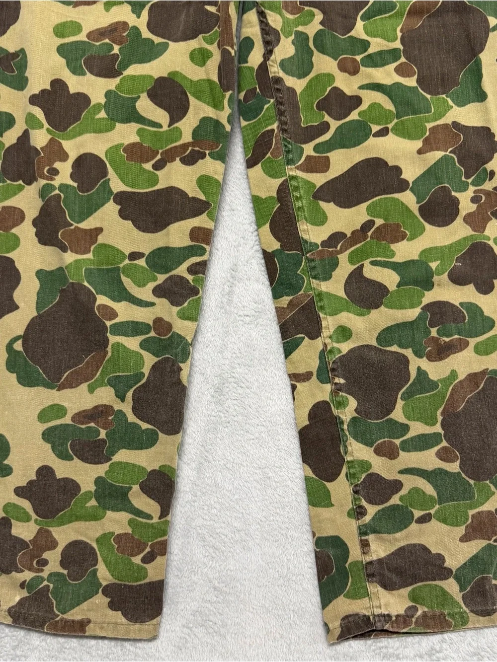 Vintage 60s 70s Duck Hunter Camo Pants Ideal Zip Frogskin Hunting 33x29